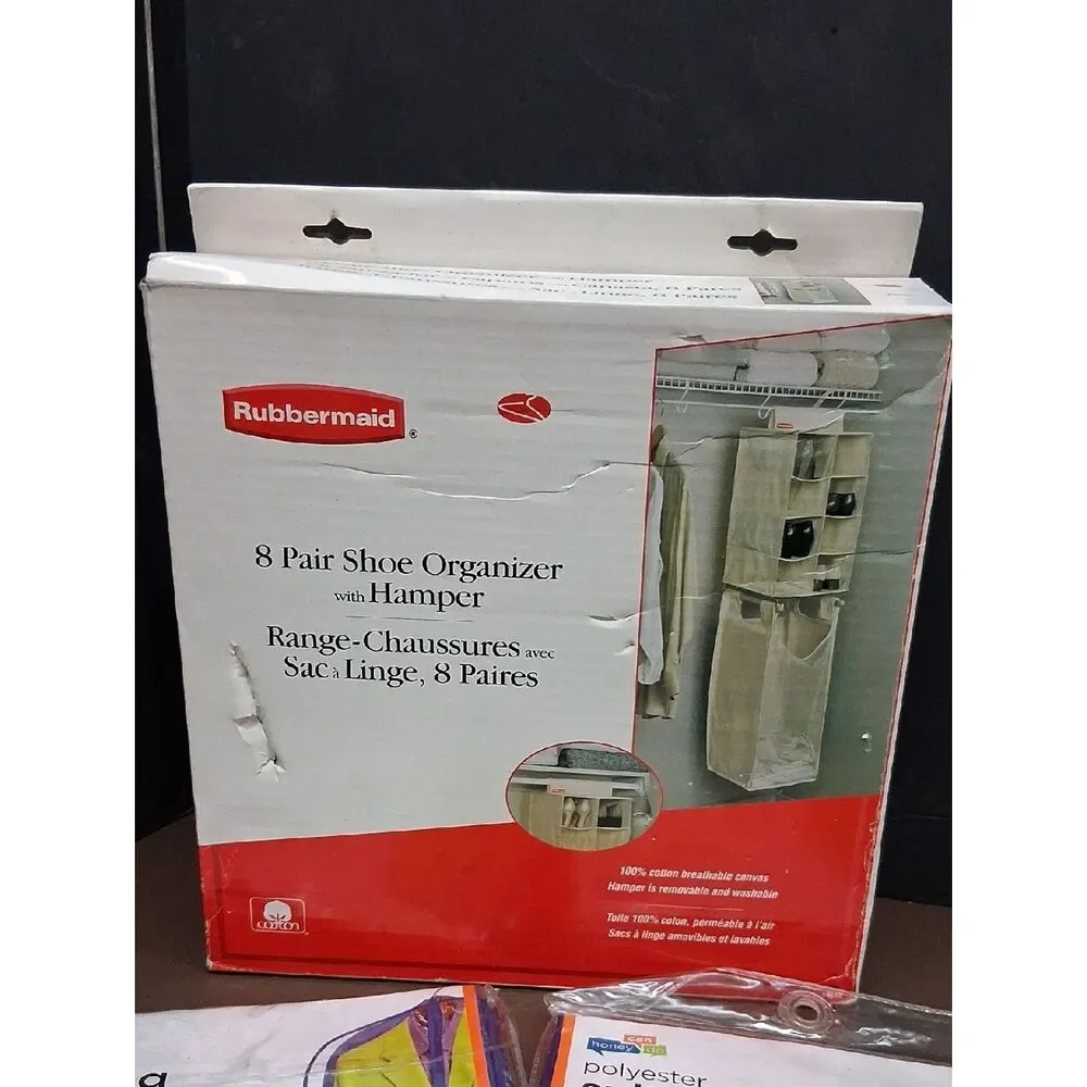 RUBBERMAID 8 Pair‎ Shoe Organizer With Hamper